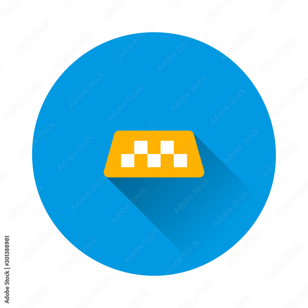 Taxi checkers vector icon on blue background. Flat image with long shadow. Taxi checkers vector icon on blue background. Flat image with long shadow.