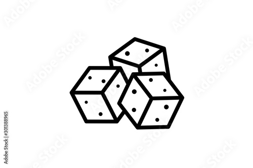 Sugar crystal outline cubes icon isolated on white background. Vector calories or diabetes symbol eps illustration