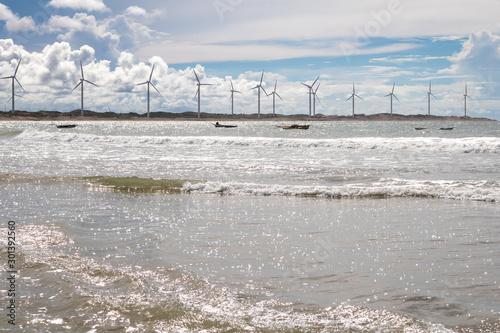 wind mill on the beach in northeast brazil