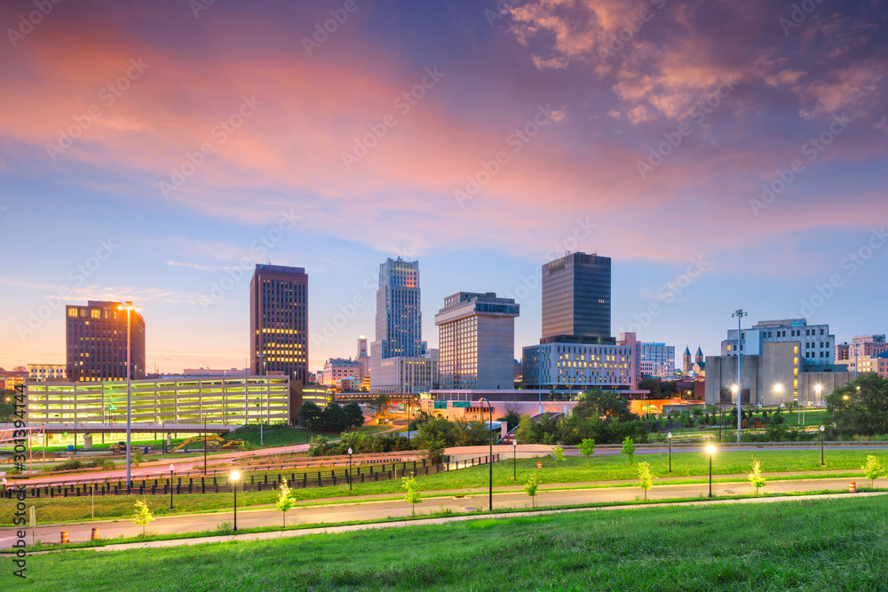 Akron, Ohio, USA downtown skyline