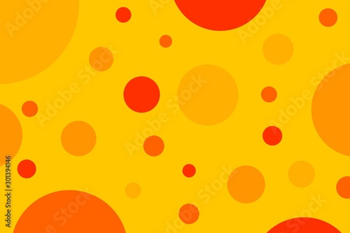 Abstract geometric background with yellow orange and red circles