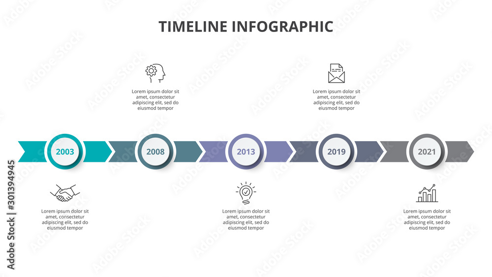 Creative concept for infographic timeline. Process chart. Abstract elements of graph, diagram with 5 steps, options, parts or processes. Vector business template for presentation. Creative concept for infographic timeline. Process chart. Abstract elements of graph, diagram with 5 steps, options, parts or processes. Vector business template for presentation.