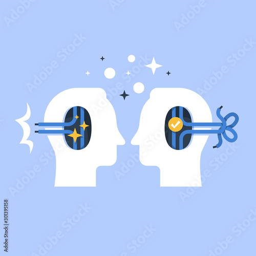 Psychological help, mental health, psychotherapy concept, cognitive trap