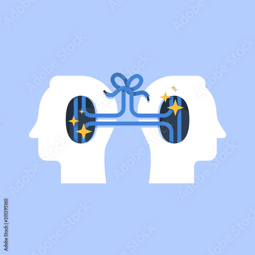 Psychological help, mental health or psychotherapy, schizophrenia concept, empathy or teamwork