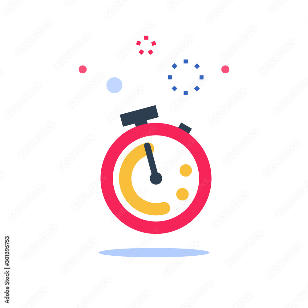Red stopwatch ringing, last minute chance, limited offer, fast services, happy hour Red stopwatch ringing, last minute chance, limited offer, fast services, happy hour