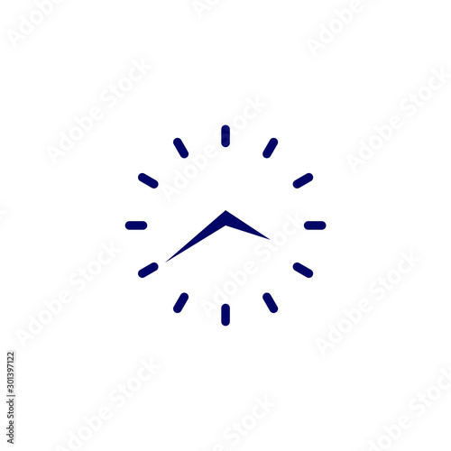 Check mark on clock outline icon. Real time protection simple line vector icon. Symbol, logo illustration - Vector