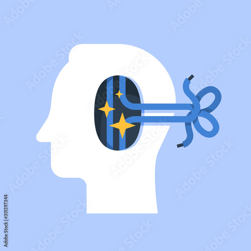Psychological help, mental health, psychotherapy concept, cognitive trap