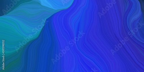 abstract colorful swirl motion. can be used as wallpaper, background graphic or texture. graphic illustration with strong blue, light sea green and teal green colors © Eigens