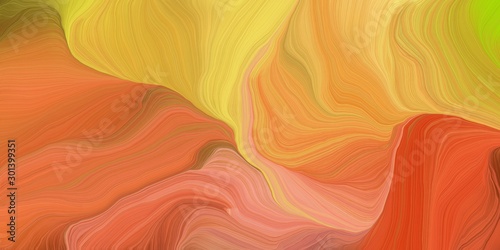 abstract fractal swirl waves. can be used as wallpaper, background graphic or texture. graphic illustration with peru, bronze and pastel orange colors