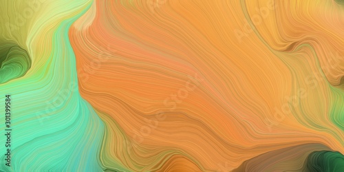 abstract fractal swirl motion waves. can be used as wallpaper, background graphic or texture. graphic illustration with peru, sandy brown and medium sea green colors