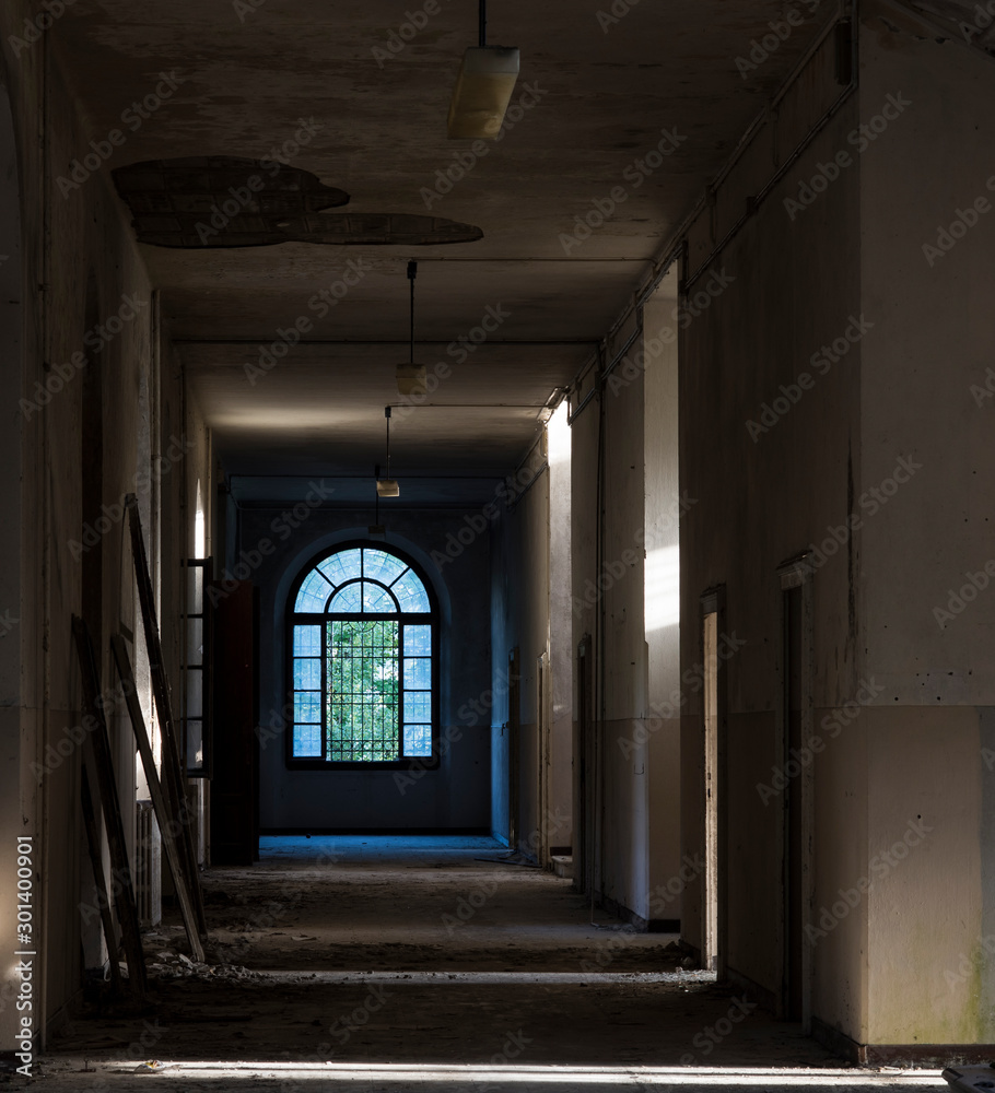 An old broken wooden window