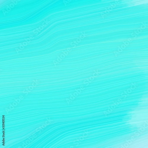 quadratic graphic illustration with turquoise, aqua marine and bright turquoise colors. abstract fractal swirl motion waves. can be used as wallpaper, background graphic or texture