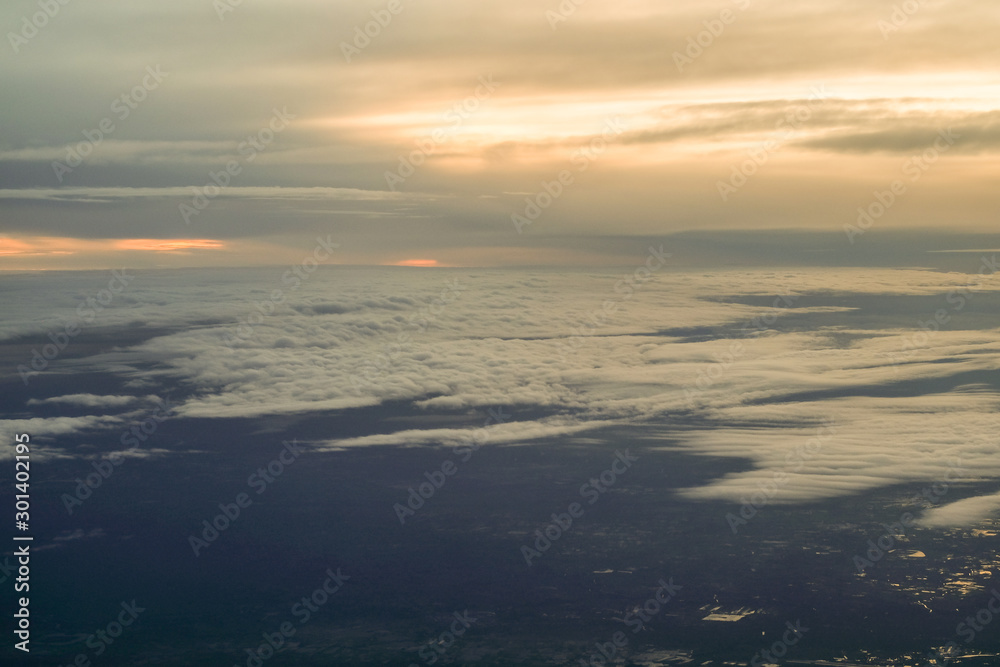 sunrise above clouds