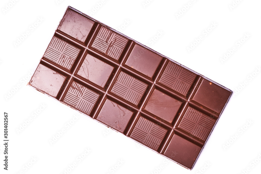large chocolate bar isolated on white background large chocolate bar isolated on white background