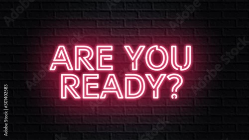 red neon video animation are you ready