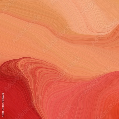 square graphic illustration with sandy brown, salmon and firebrick colors. abstract fractal swirl waves. can be used as wallpaper, background graphic or texture