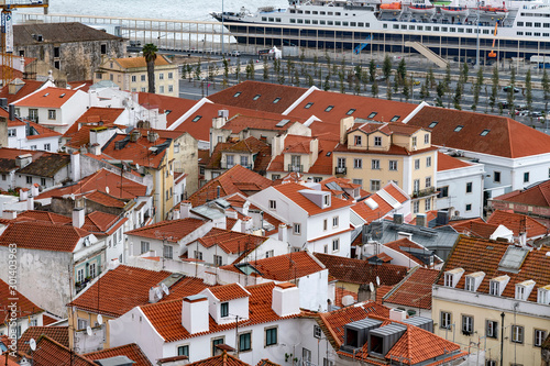 Roofs in Lisbon downtown, Portugal.
