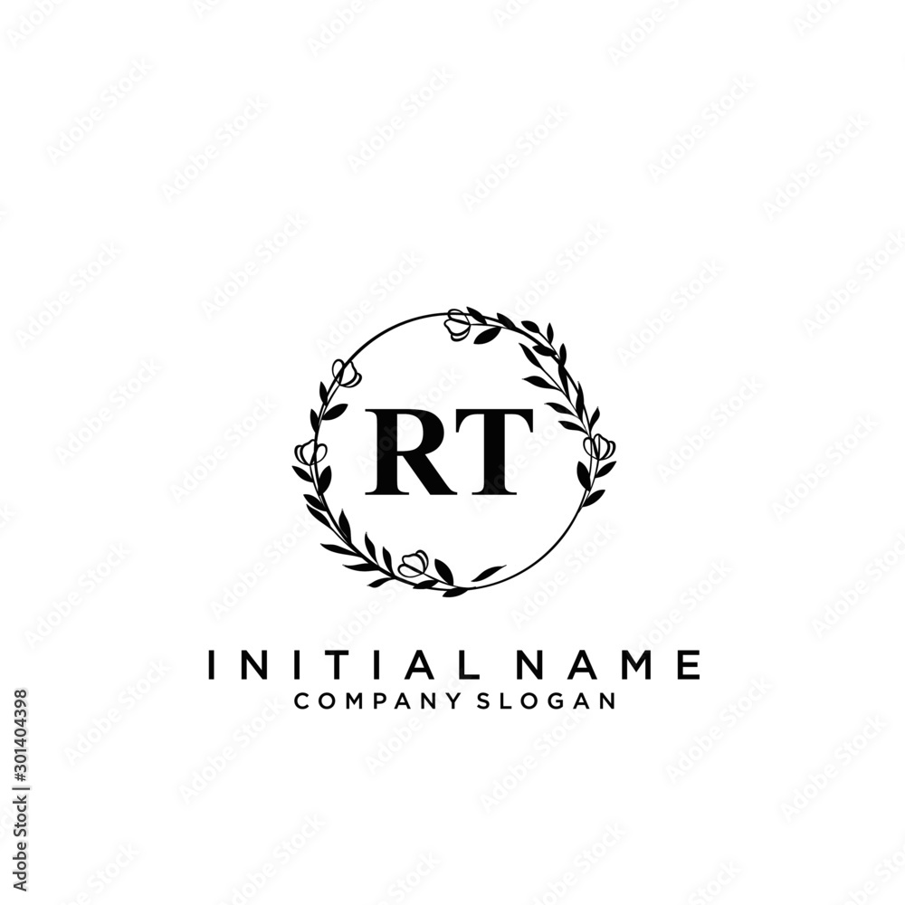 Letter RT Beauty Logo Template Vector Letter RT Beauty Logo Template Vector