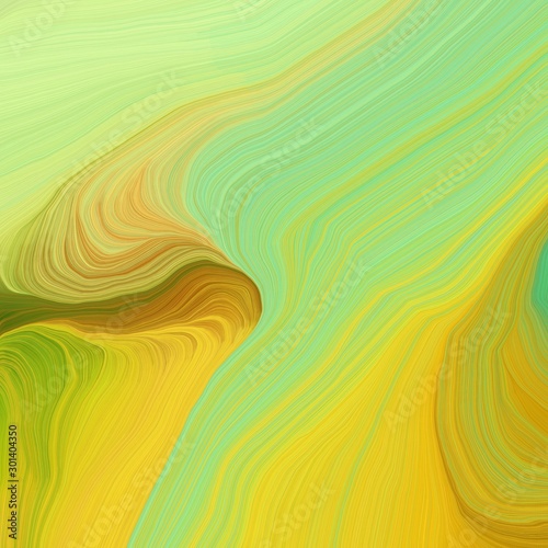 square graphic illustration with dark khaki  golden rod and pale green colors. abstract design swirl waves. can be used as wallpaper  background graphic or texture