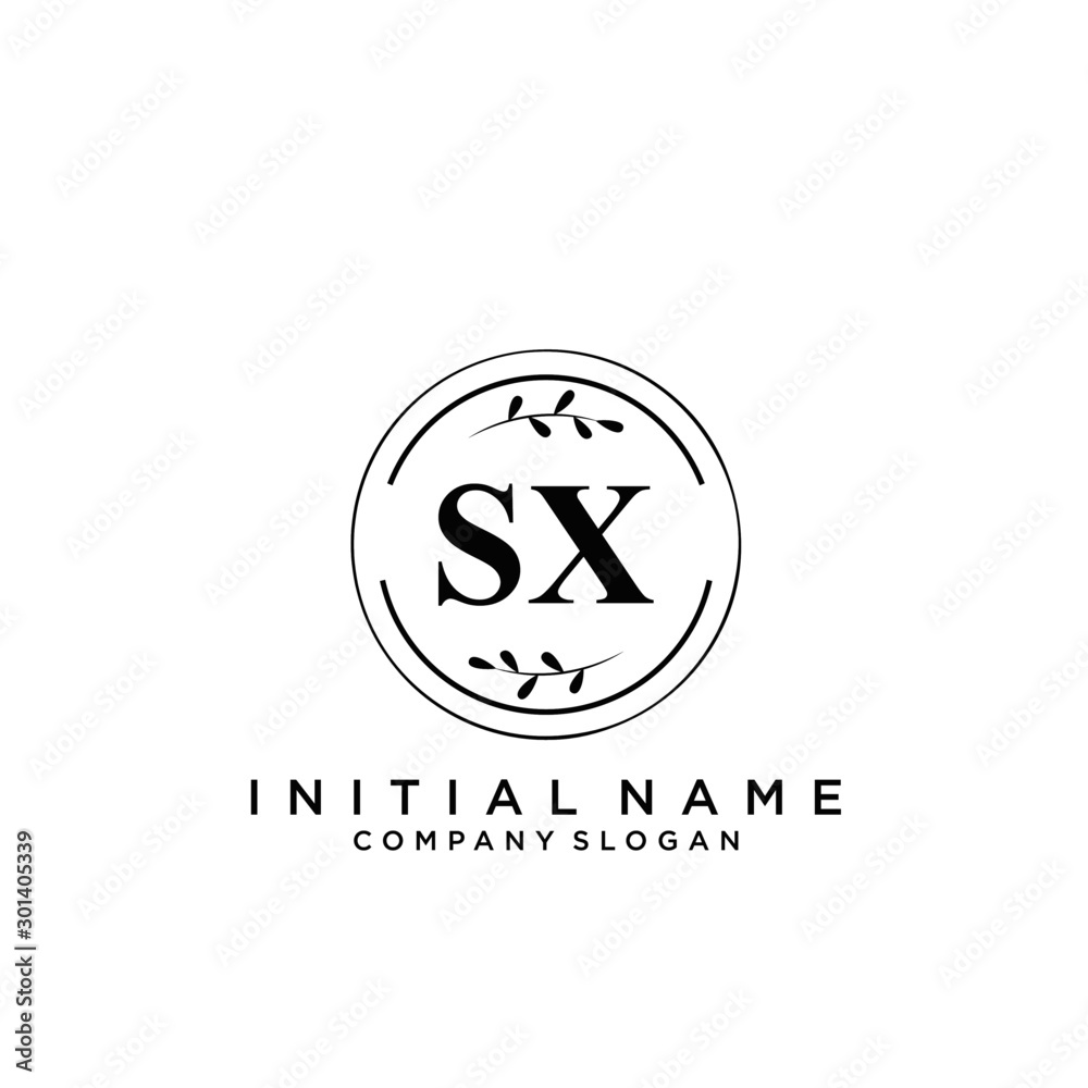 Letter SX Beauty Logo Template Vector Letter SX Beauty Logo Template Vector