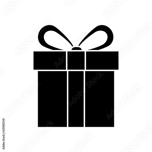 silhouette of gift box present isolated icon vector illustration design