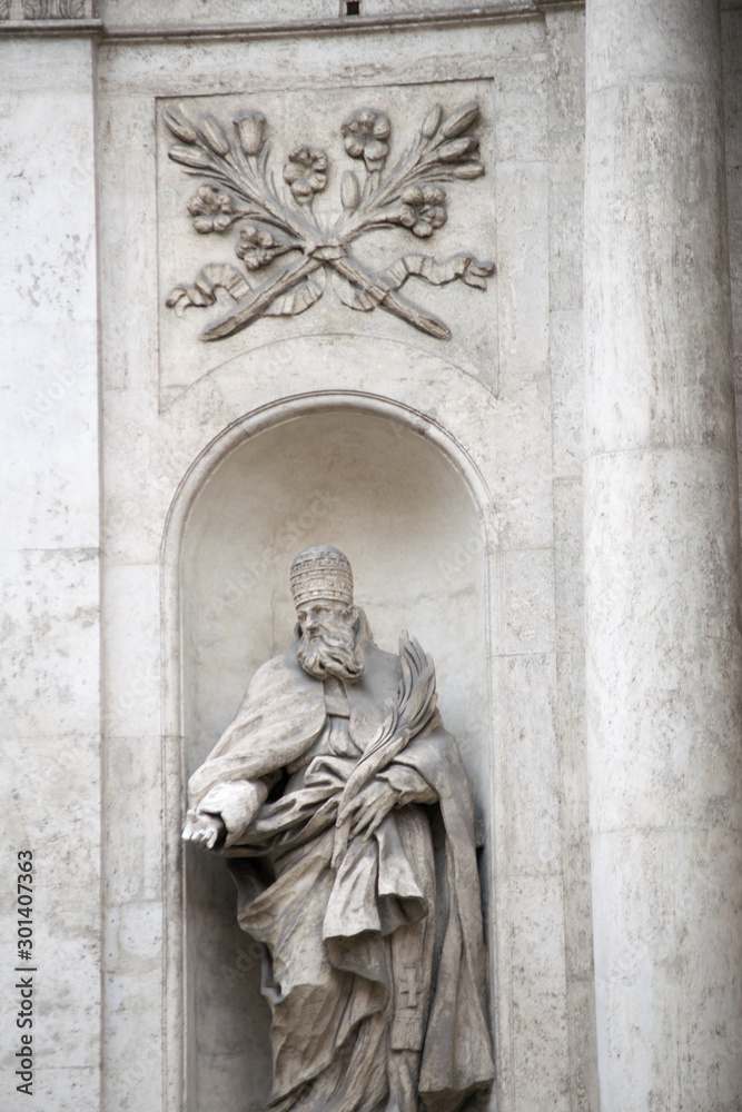 Pope Saint Marcellus by Francesco Cavallini, San Marcello al Corso church in Rome, Italy