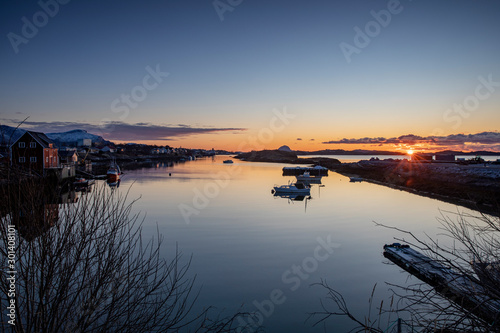 Sunset at Helgeland in Nordland county, Northern Norway photo