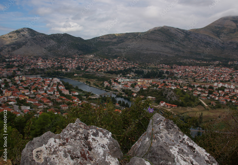 Top view of the city of Trebinje. Bosnia-Herzegovina.