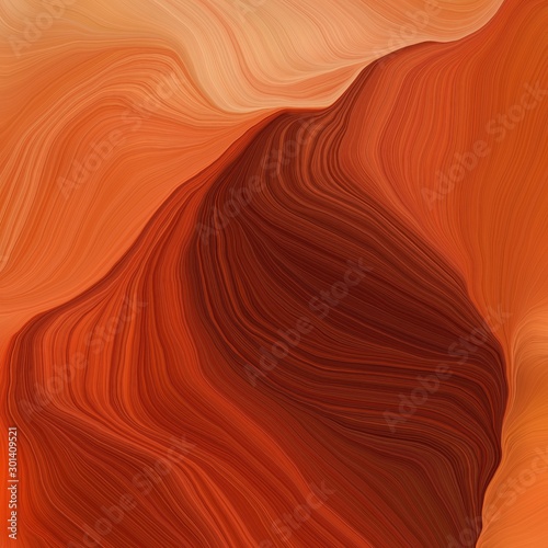 square graphic illustration with coffee, dark red and sandy brown colors. abstract fractal swirl waves. can be used as wallpaper, background graphic or texture