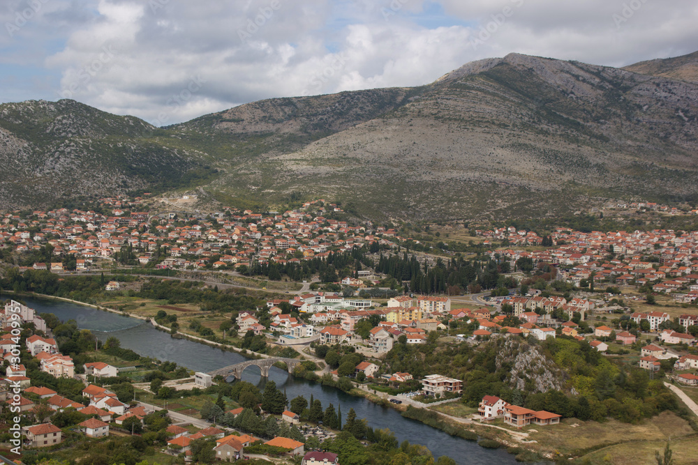 Top view of the city of Trebinje. Bosnia-Herzegovina.