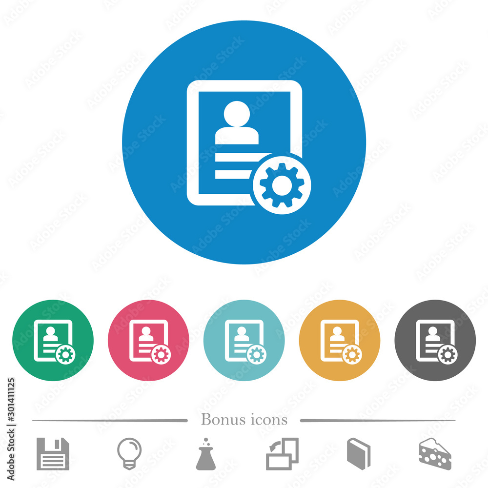 Contact settings flat round icons Contact settings flat round icons
