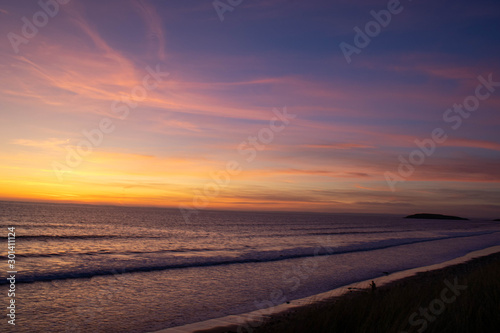 Sunset on the beach with beautiful colours 