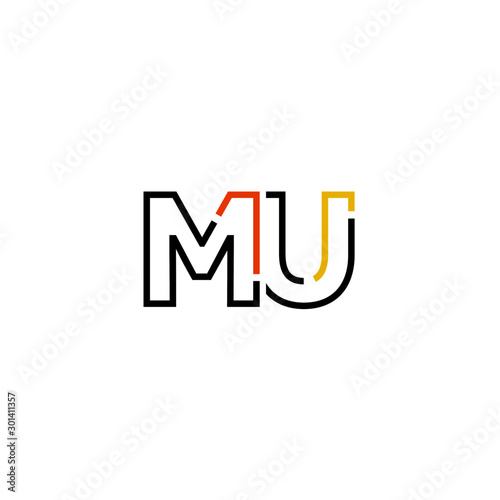 Letter MU logo icon design template elements