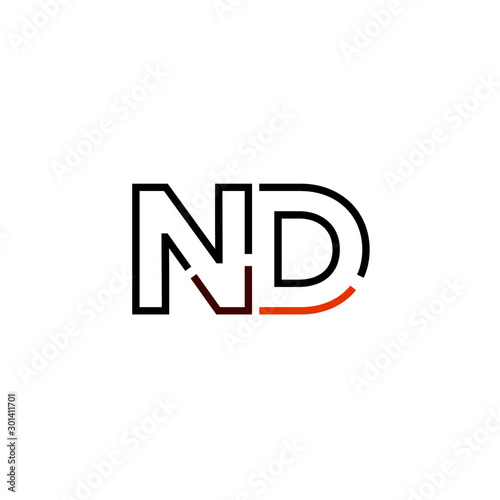 Letter ND logo icon design template elements