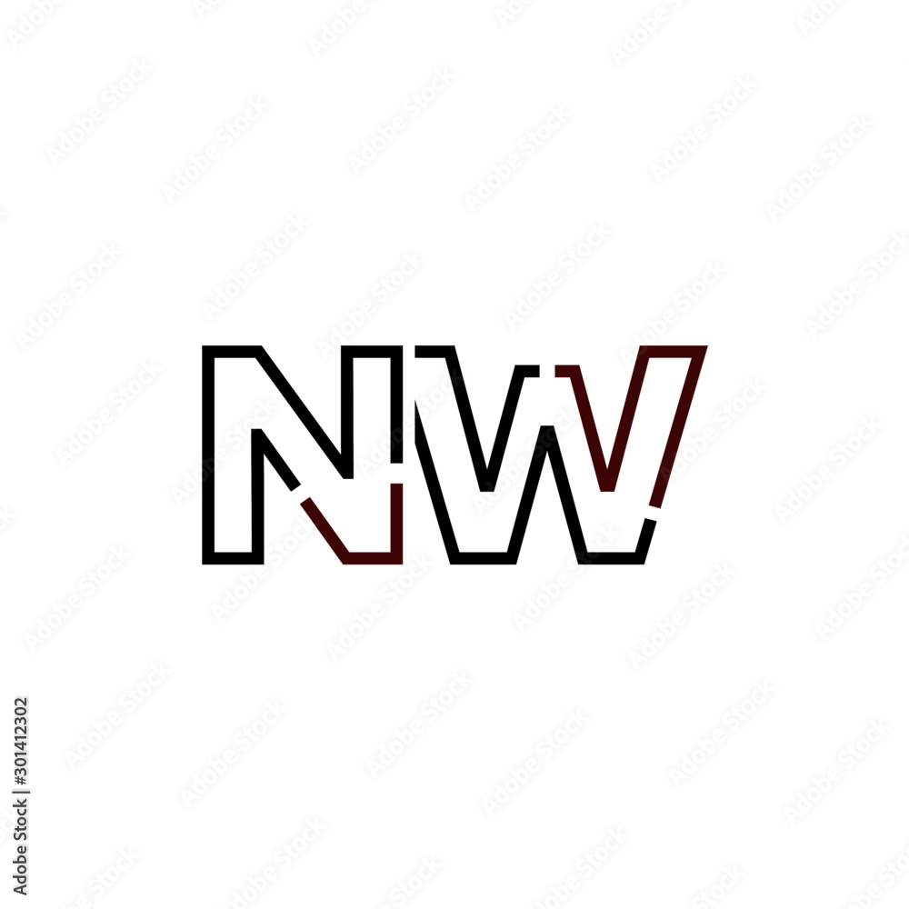 Letter NW logo icon design template elements Letter NW logo icon design template elements