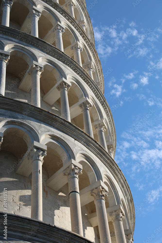 Detail of Pisa Tower in Tuscany