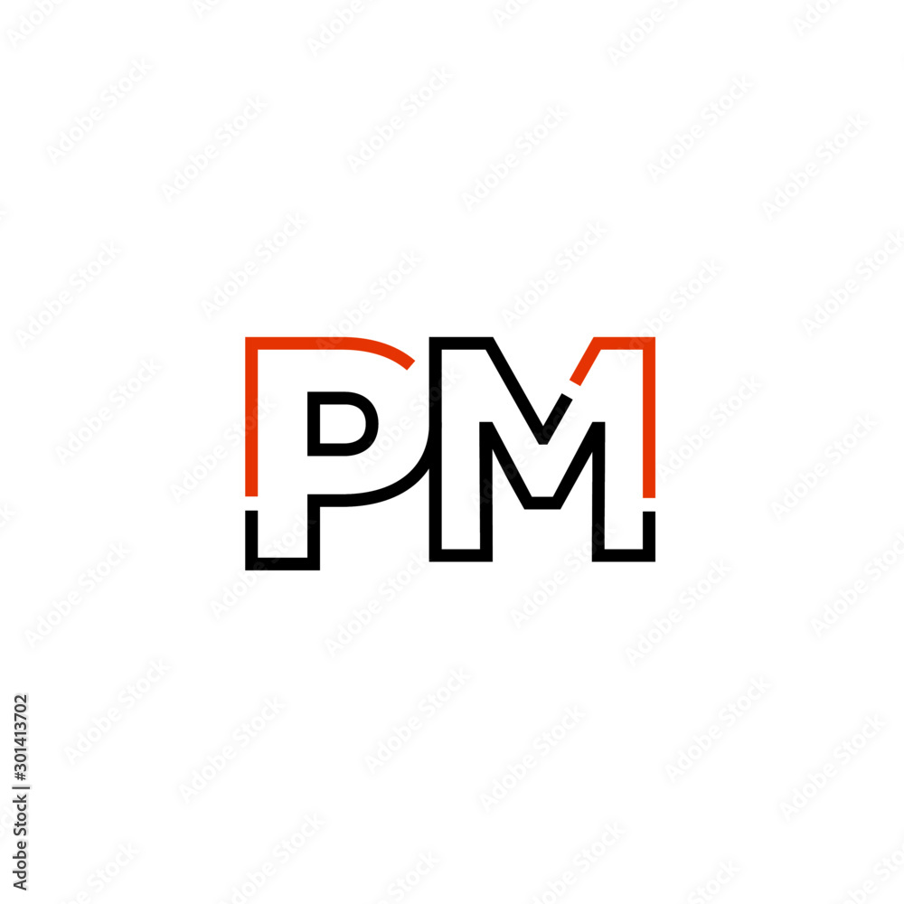 Letter PM logo icon design template elements Letter PM logo icon design template elements
