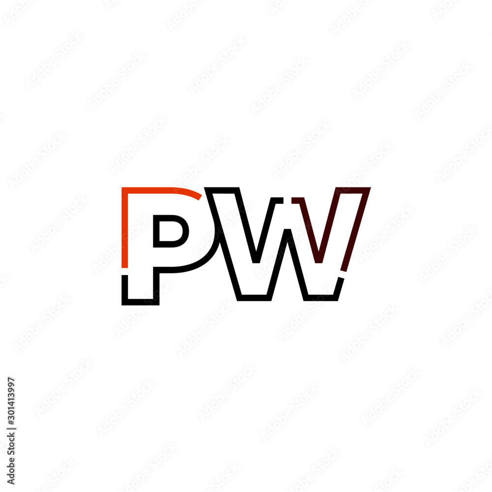 Letter PW logo icon design template elements