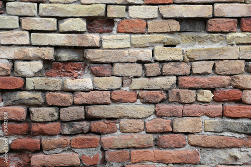 detail of bricks on the ancient wall