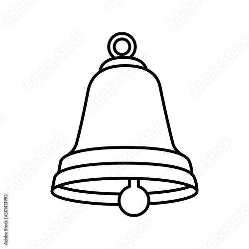 bell christmas decoration line style icon vector illustration design