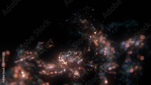 Abstract and magical image of glitter Firefly flying