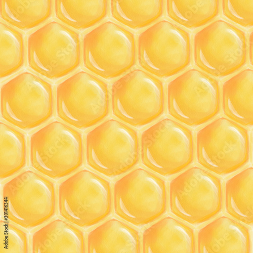 Yellow and shiny honeycomb texture