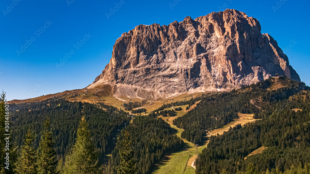 Beautiful alpine view of the dolomites near Plan de Gralba, South Tyrol, Italy