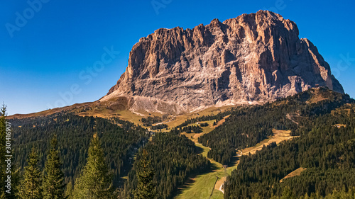Beautiful alpine view of the dolomites near Plan de Gralba, South Tyrol, Italy