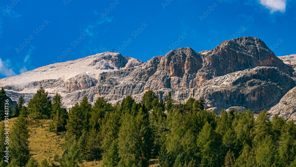 Beautiful alpine view of the dolomites near Arabba, South Tyrol, Italy