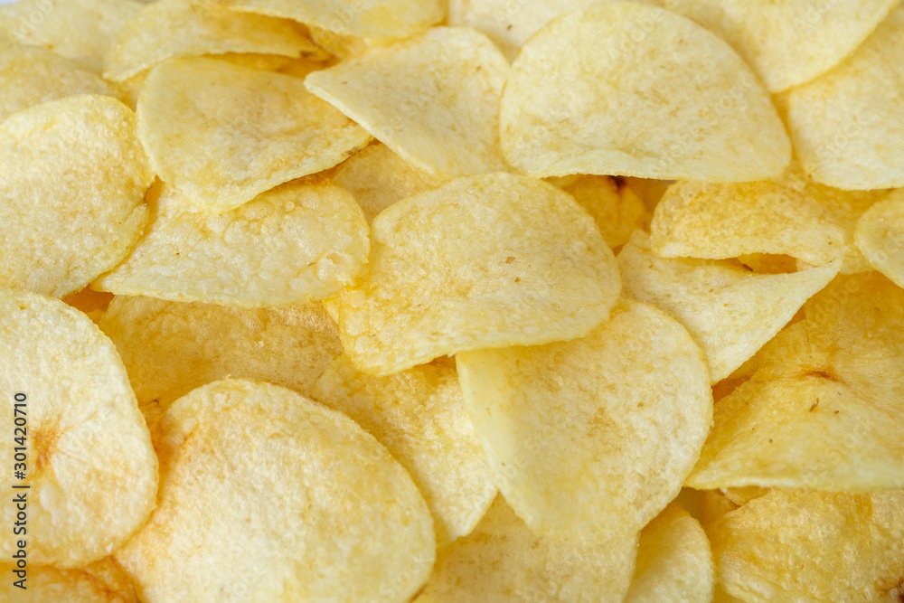 crispy potato chips snack texture background top view crispy potato chips snack texture background top view