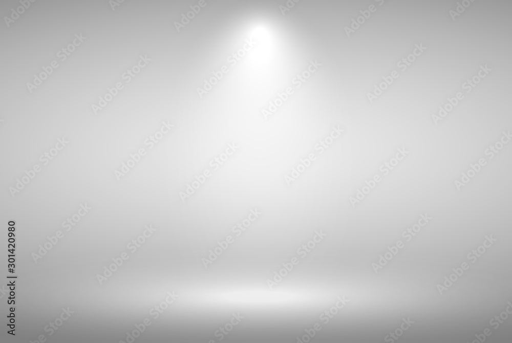 Product Showcase Spotlight Background - Crisp and Clear Infinite Horizon White Floor - Light Scene for Modern Clean Minimalist Design, Widescreen in High Resolution