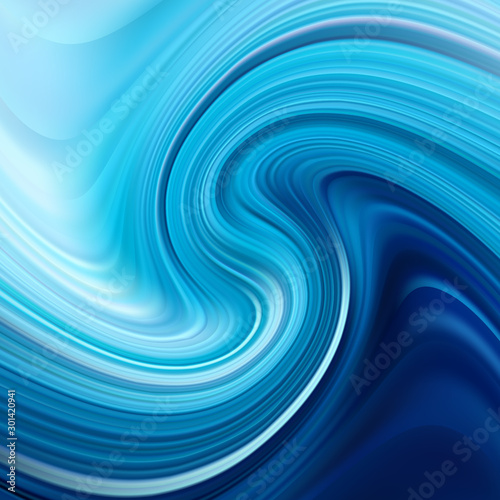 Blue wavy paint streams. Vector abstract background. Acrylic paint. eps 10 © Kateryna