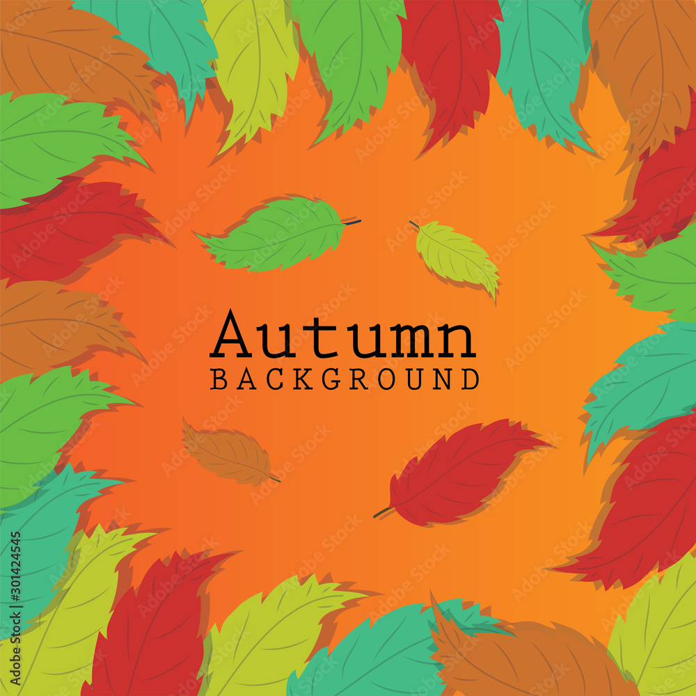 Autumn background with a leaves - Vector illustration