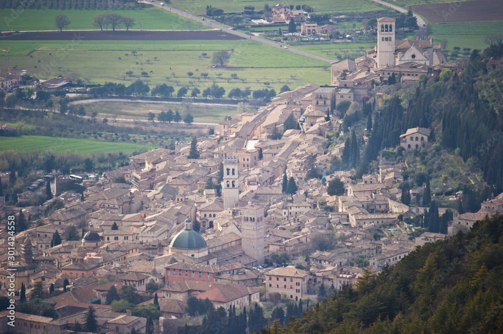 The town of Assisi from Monte Subasio 